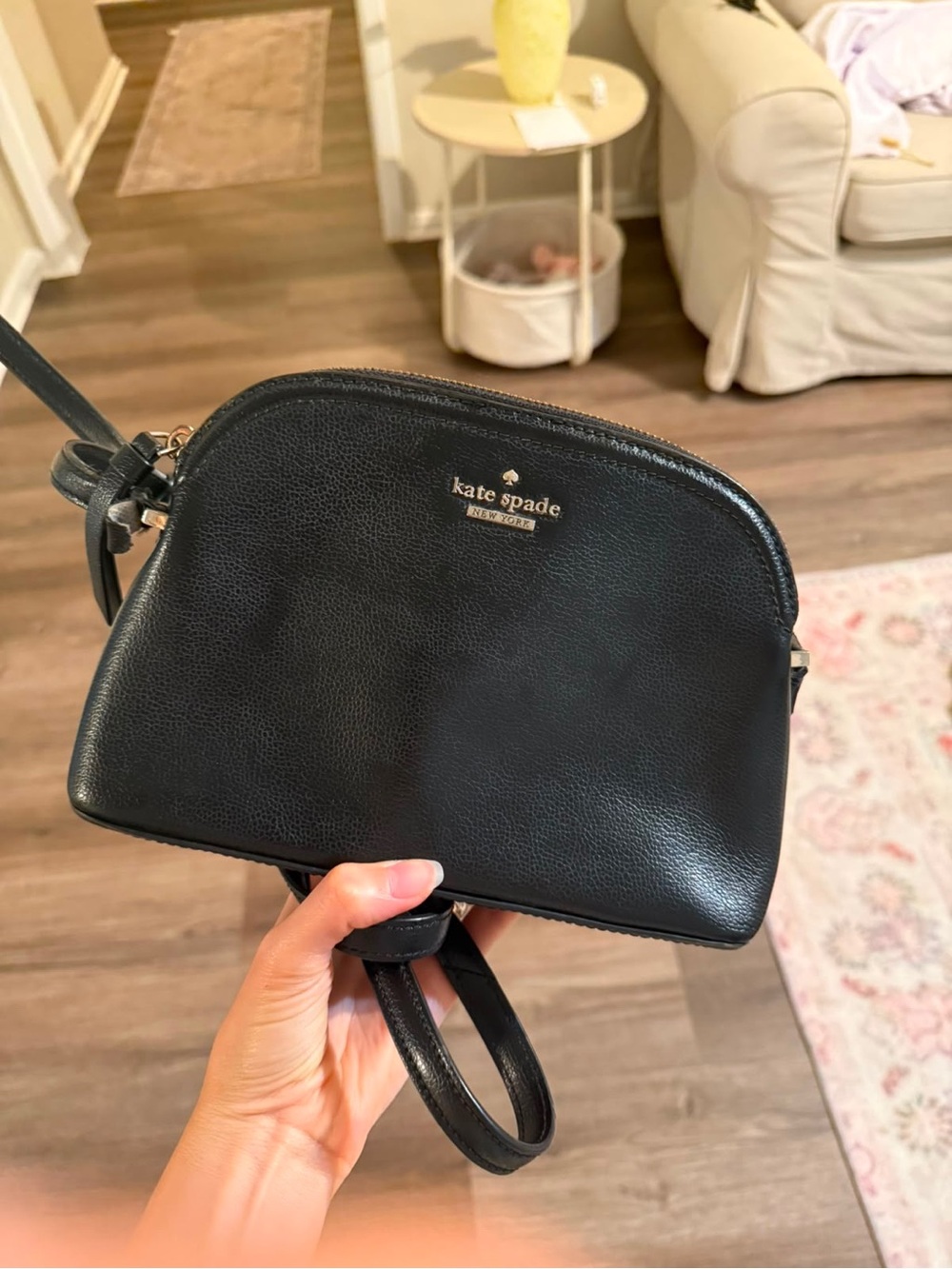 kate spade black Pebbled Leather Crossbody Bag